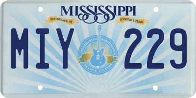 MS license plate MIY229
