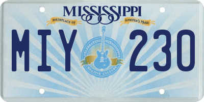 MS license plate MIY230