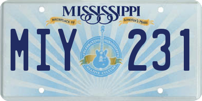 MS license plate MIY231