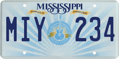MS license plate MIY234