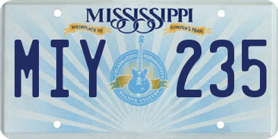 MS license plate MIY235