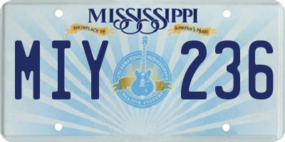MS license plate MIY236