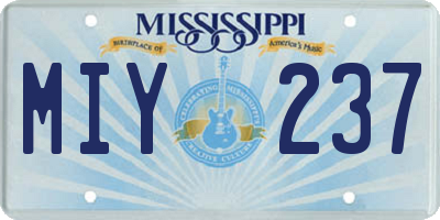 MS license plate MIY237