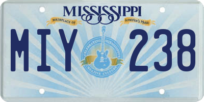 MS license plate MIY238