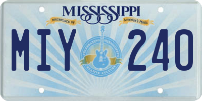MS license plate MIY240