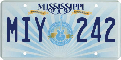 MS license plate MIY242