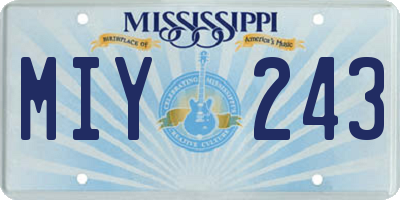 MS license plate MIY243