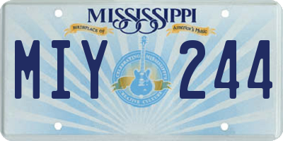 MS license plate MIY244