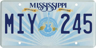 MS license plate MIY245