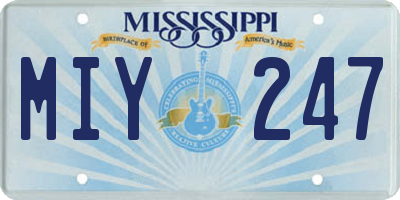 MS license plate MIY247