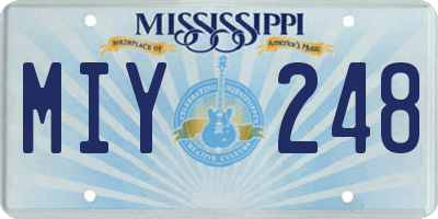 MS license plate MIY248
