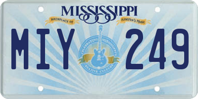 MS license plate MIY249
