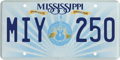 MS license plate MIY250