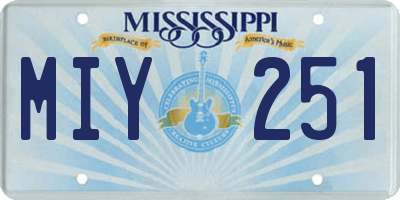 MS license plate MIY251