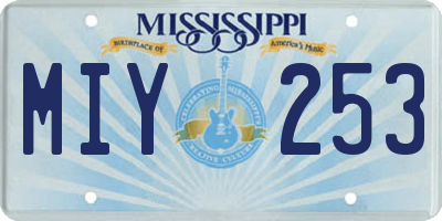 MS license plate MIY253