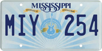 MS license plate MIY254