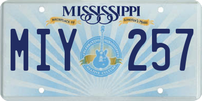 MS license plate MIY257