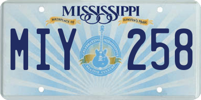 MS license plate MIY258