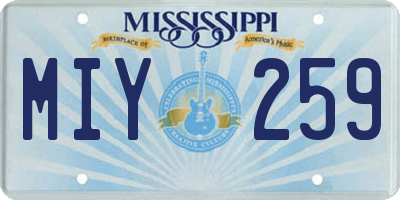MS license plate MIY259