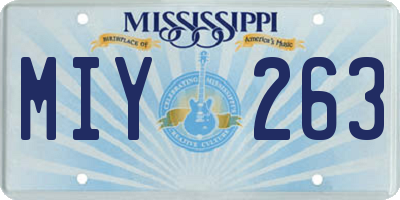 MS license plate MIY263