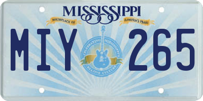 MS license plate MIY265