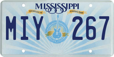 MS license plate MIY267