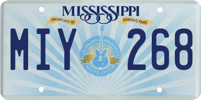 MS license plate MIY268
