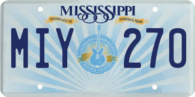 MS license plate MIY270