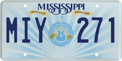 MS license plate MIY271