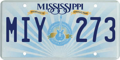 MS license plate MIY273