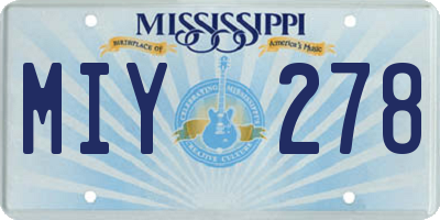 MS license plate MIY278