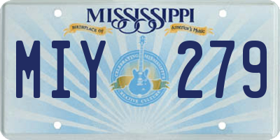 MS license plate MIY279