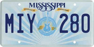 MS license plate MIY280