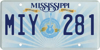 MS license plate MIY281