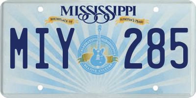MS license plate MIY285