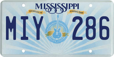 MS license plate MIY286