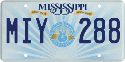 MS license plate MIY288