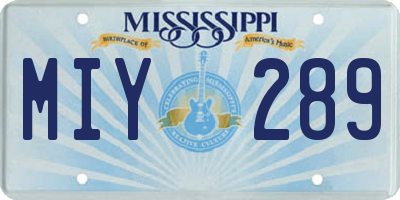MS license plate MIY289