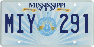 MS license plate MIY291