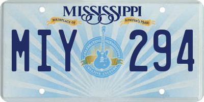 MS license plate MIY294