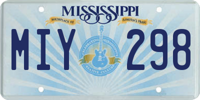 MS license plate MIY298
