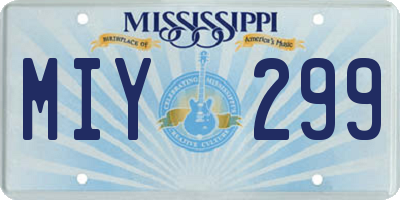MS license plate MIY299