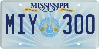 MS license plate MIY300