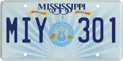 MS license plate MIY301