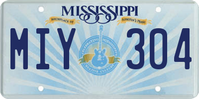 MS license plate MIY304