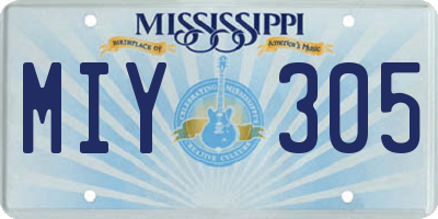 MS license plate MIY305
