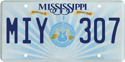 MS license plate MIY307