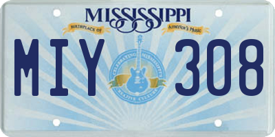 MS license plate MIY308