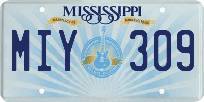 MS license plate MIY309