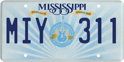 MS license plate MIY311